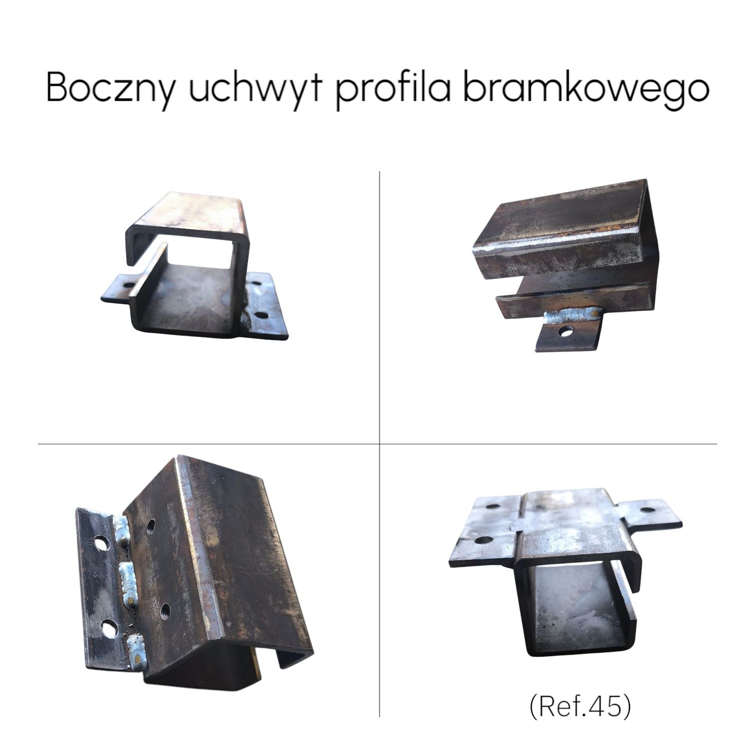 Boczne uchwyty profila bramowego do bram przesuwnych