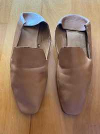 Mocassins mulher pele cor camel marca massimo dutti