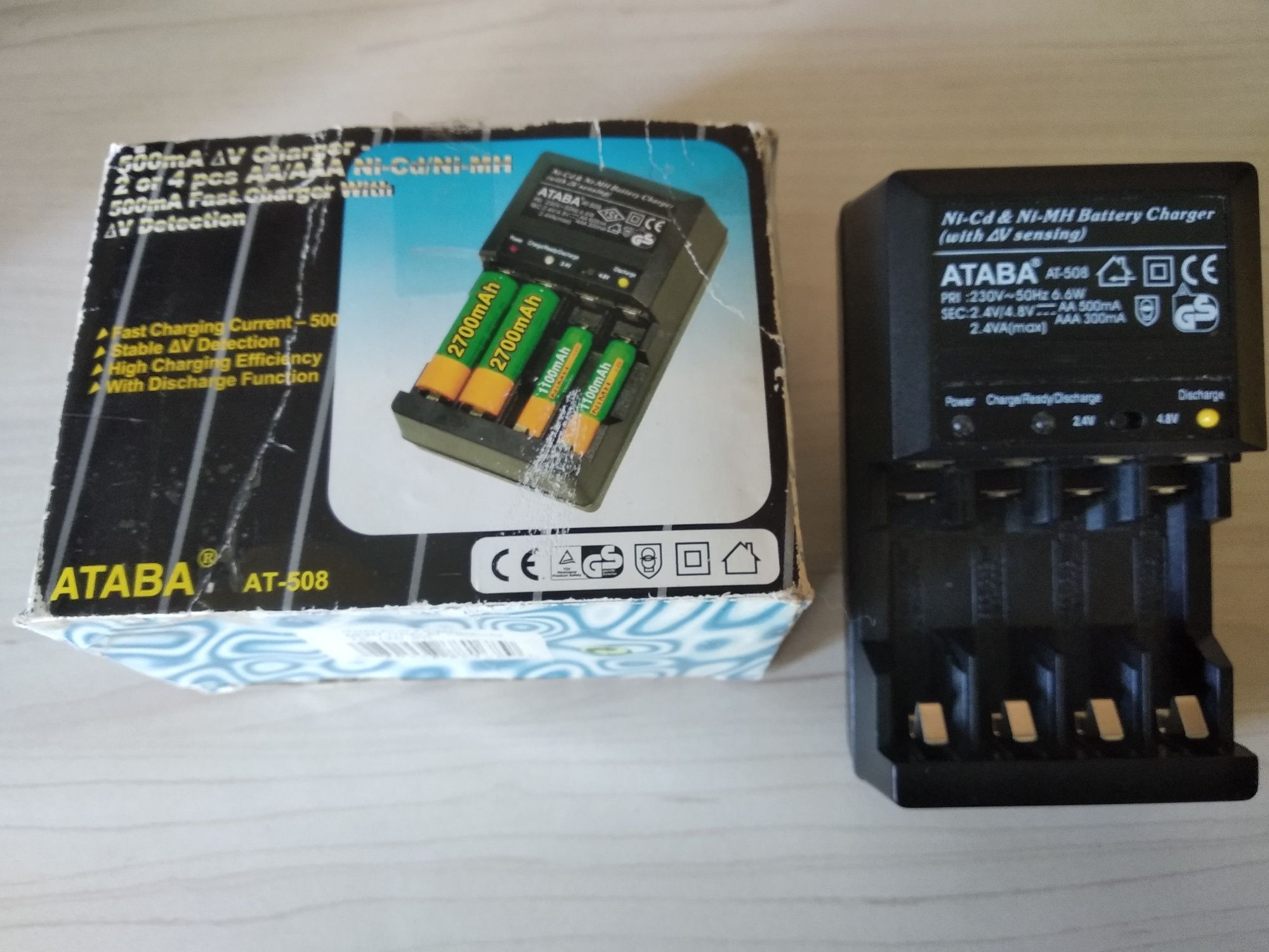 Зарядное устройство для Ni-Cd/Ni-Mn аккумуляторов ATABA AT-508
