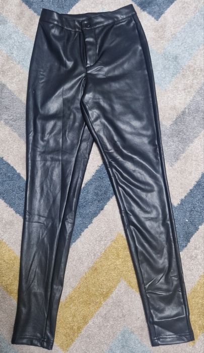 Spodnie getry leginsy skórzane s
