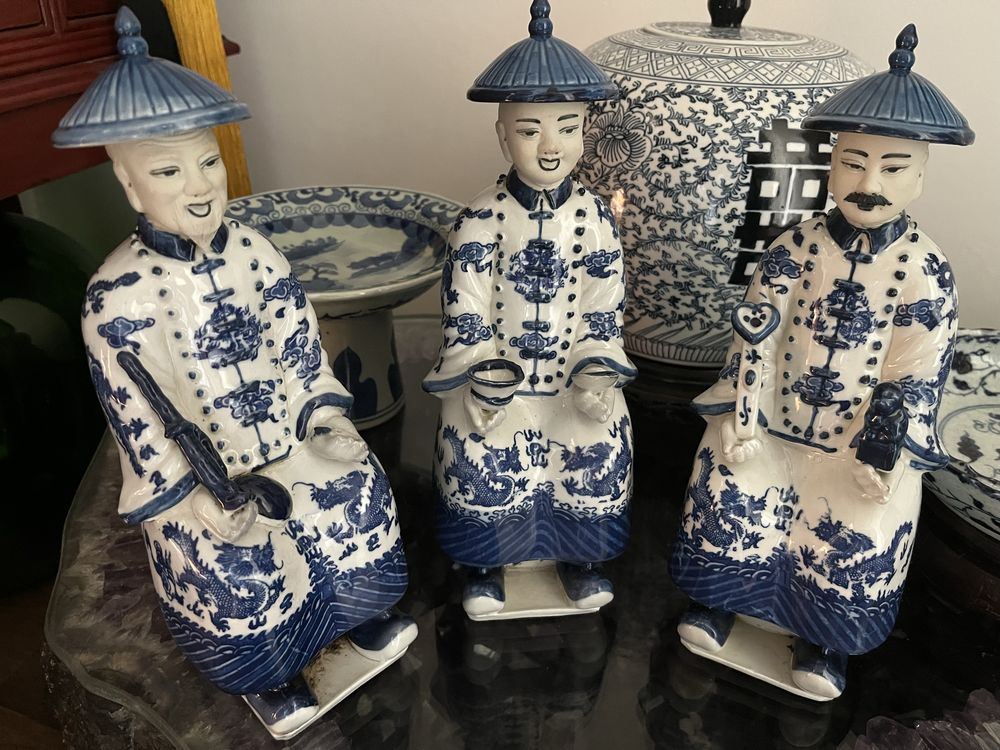 Estatuas Porcelana dignitários chineses