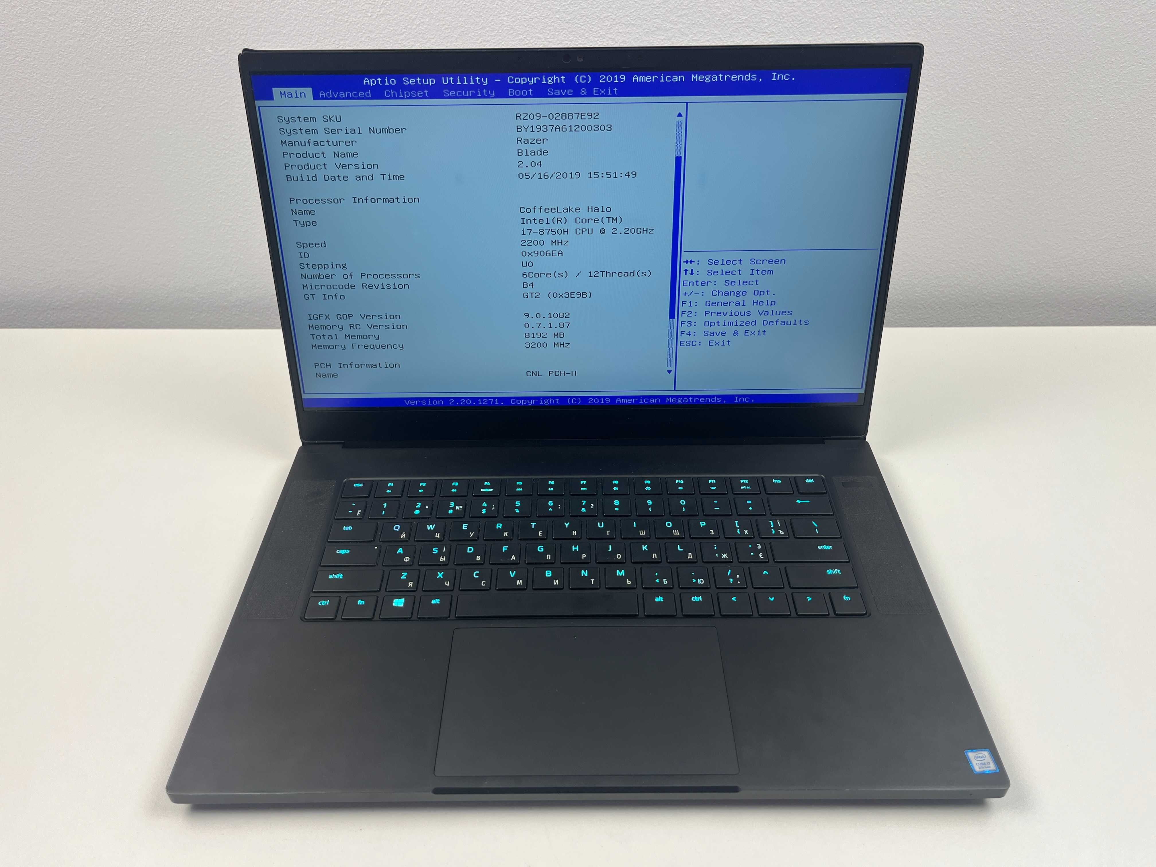 Ноутбук Razer Blade RZ09-0288 15.6" 144Гц i7-8750H 8GB RTX 2070
