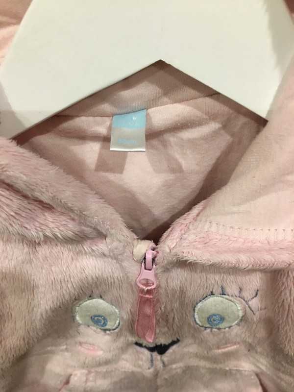 Bluzka bluza z kapturem futerko polar rozmiar 86 Coolclub różowa