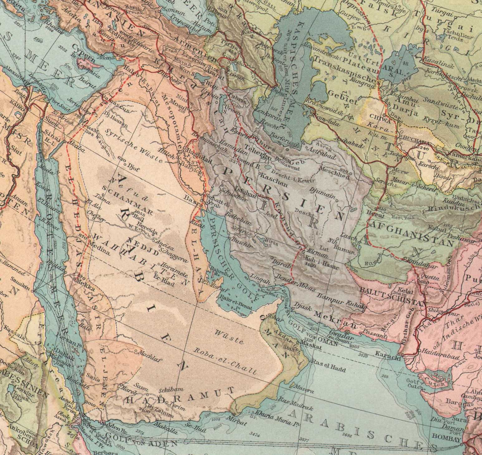 AZJA Duża, efektowna mapa 1898 rok autentyk