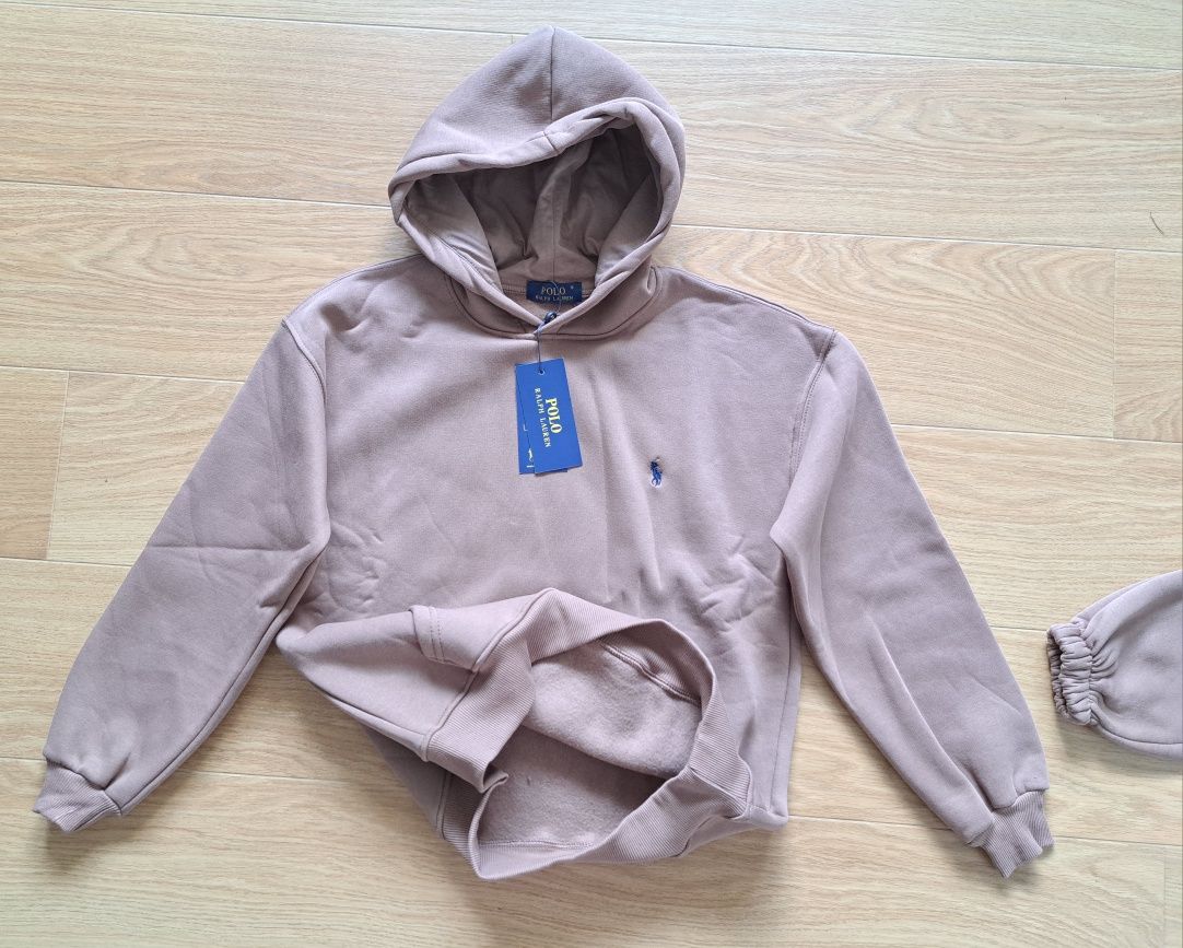 RALPH LAUREN damski nowy komplet dresowy czekoladowy ocieplany r. S