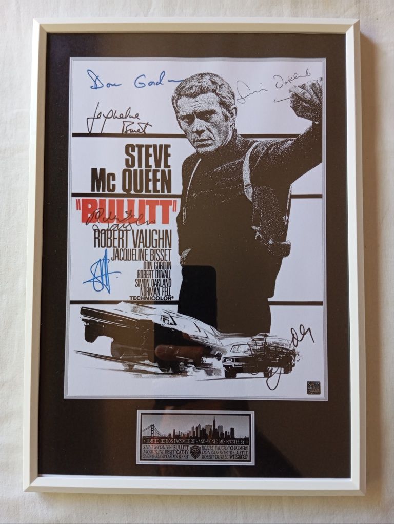 Moldura Filme Bullitt com Autógrafos (A4)
