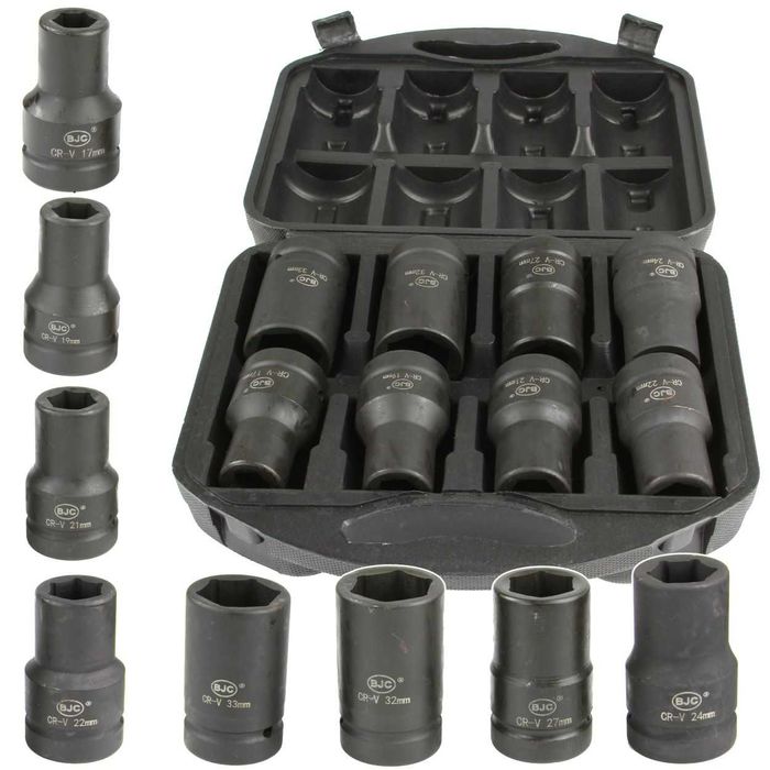 Zestaw nasadek udarowych 1" 8el. 17-33mm BJC / TIR