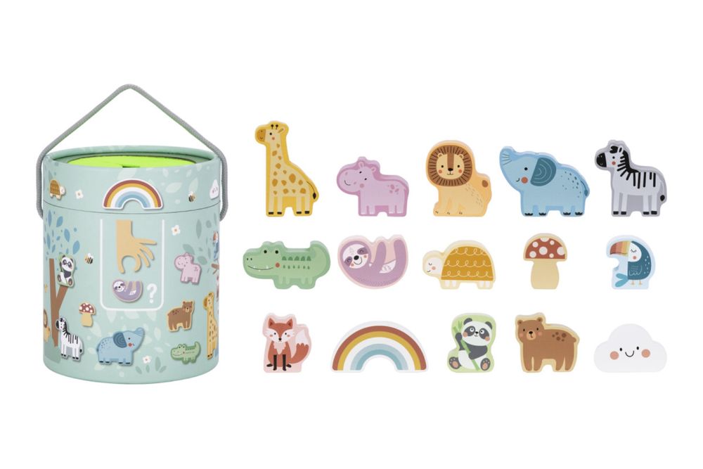 Тактильна гра “Таємниче відерце” Tooky Toy дерев’яне сенсорне лото