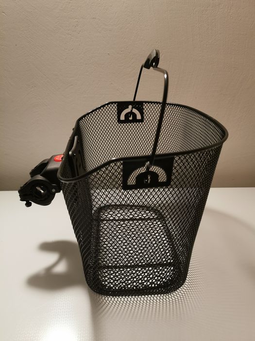 Metalowy duży kosz koszyk rowerowy na kierownicę NA CLICK UCHWYT