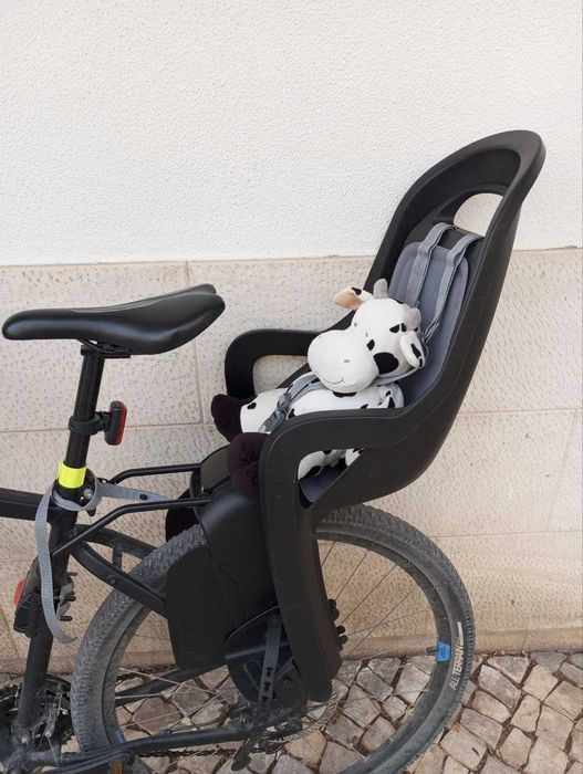 Cadeira Bicicleta POLISPORT  Fixação Quadros Pequenos Preto