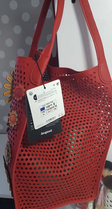 Torebka desigual kwiaty 2w1 duża czerwona