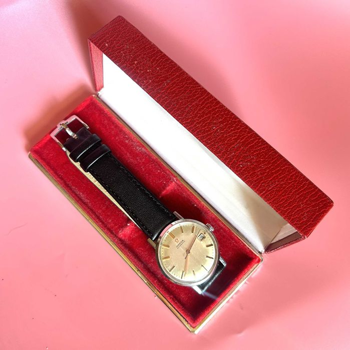 Zegarek „OMEGA AUTOMATIC” 24 JEWELS + pudełko. Lata 60 ubiegłego wieku