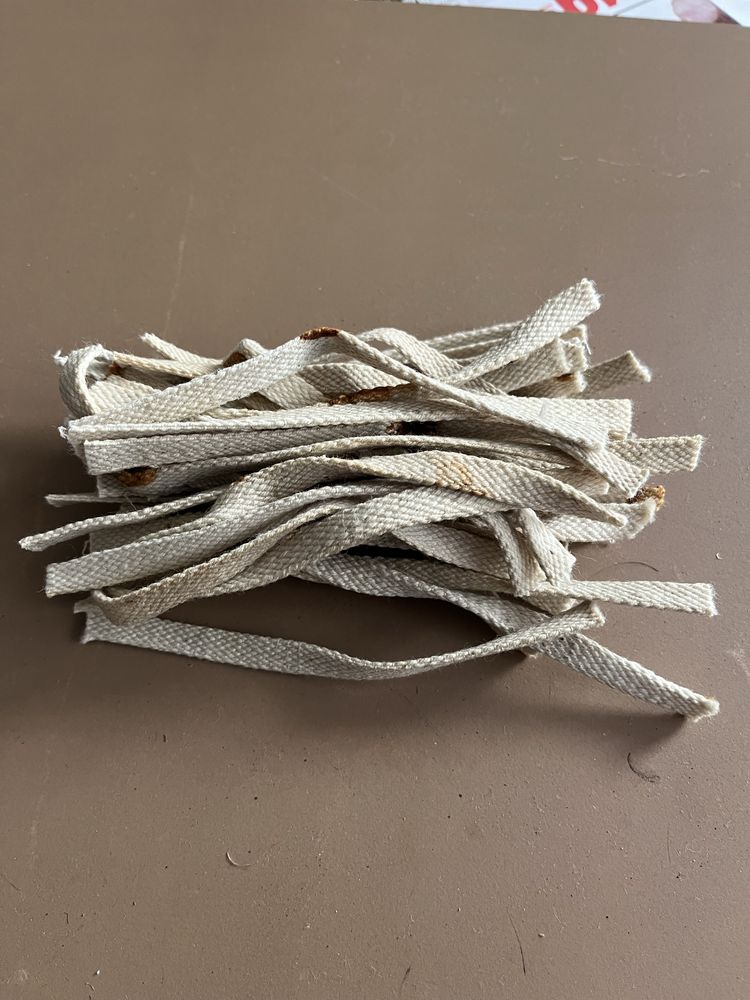 Knoty do lampy naftowej bawełniane 8 mm stare zapasy