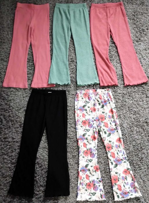 Conjunto 5 Calças Menina Leggins Boca Sino 7 Anos