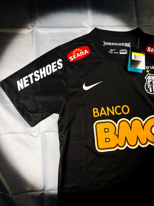 (M) Retro Czarna T-shirt #11 Neymar JR Santos Koszulka Sezonu 2011-12