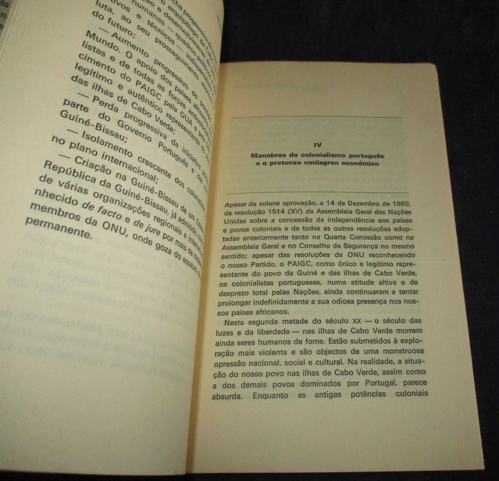 Livro Sobre a situação em Cabo-Verde PAIGC 1ª edição 1974