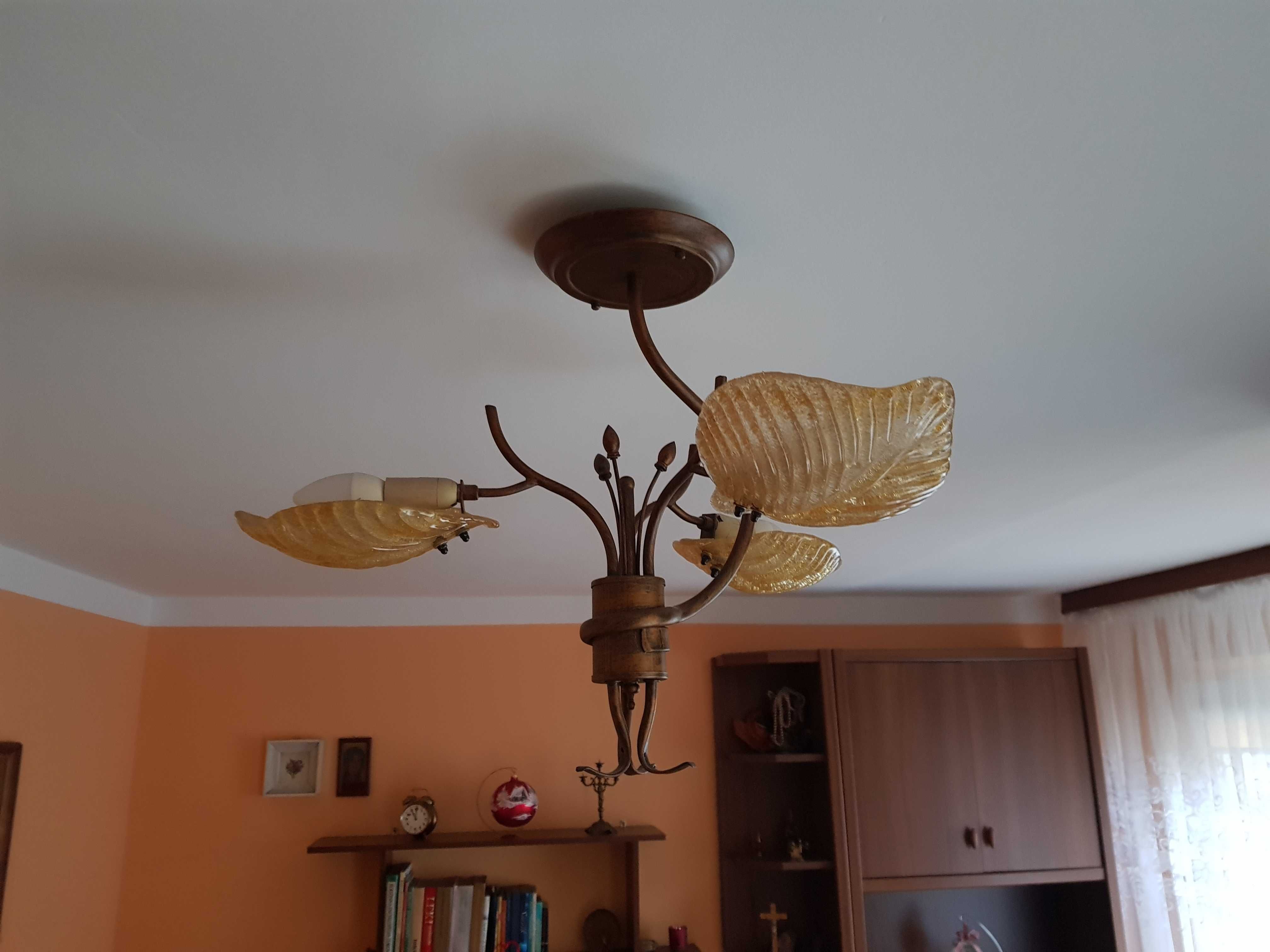 Lampa sufitowa wisząca 3 żarówki brąz? Zamość