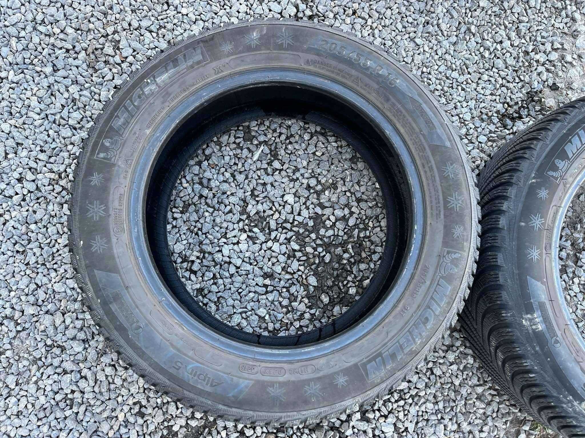 Opony 205/55R16 Michelin Alpin 5 Zima 2sztuki 7,34mm bieżnika