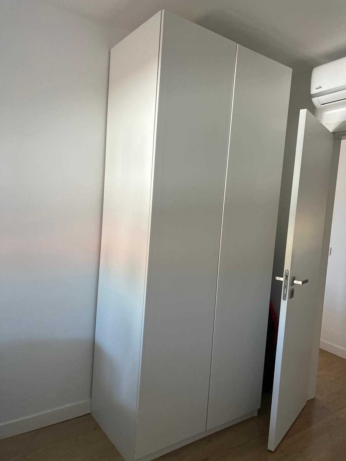 Roupeiro desmontado IKEA, branco/branco, 100x60x236 cm