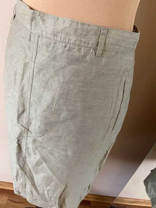 M l. Gerry weber spodnica midi do kolan pastele krem bez khaki len