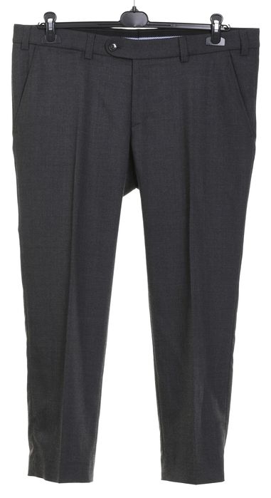 EUREX BY BRAX szare flanelowe spodnie męskie w kant wełna strecz r. 54