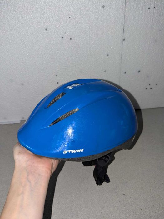 Kask rowerowy dziecięcy B’Twin VOXO 47–53 cm, niebieski