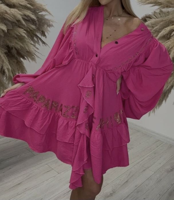 Sukienka amarantowa  Paparazzi Fashion Uni