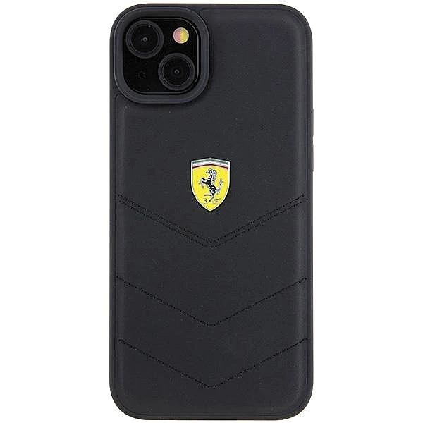 Etui Ferrari Quilted Metal Logo do iPhone 15 Plus - czarne