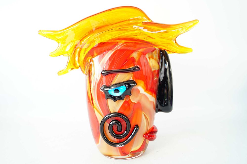 Figurka Murano style WAZON twarz design abstrakcja