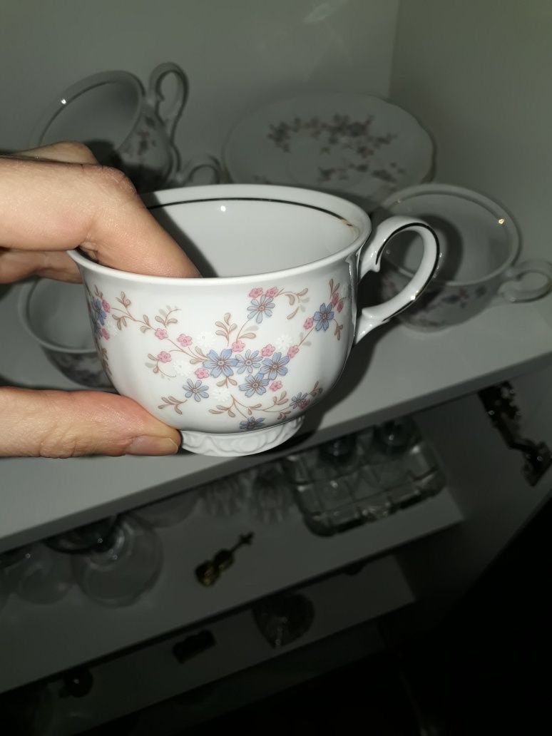 Filiżanki porcelanowe, komplet ze spodeczkami mitterteich bavaria
