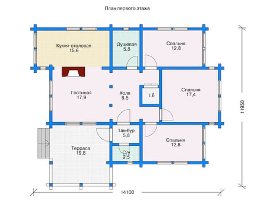 Участок у воды с фундаментом в Подгородном