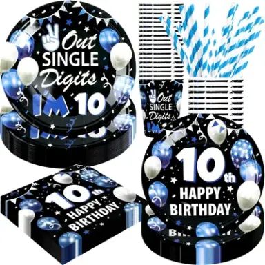 BOIKOKY Zestaw Dekoracji Urodzinowych dla Chłopców  10 lat