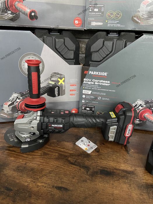 Акумуляторна кутова шліфувальна машина, болгарка, PARKSIDE PERFORMANCE