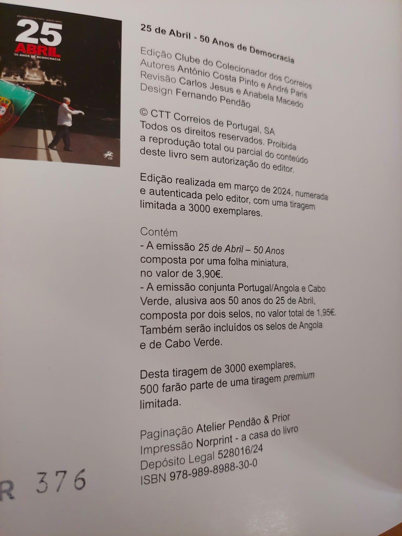 25 de Abril - 50 Anos de Democracia, Livro CTT