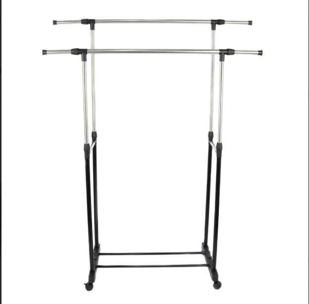 Вішалка-стійка для одягу подвійна пересувна