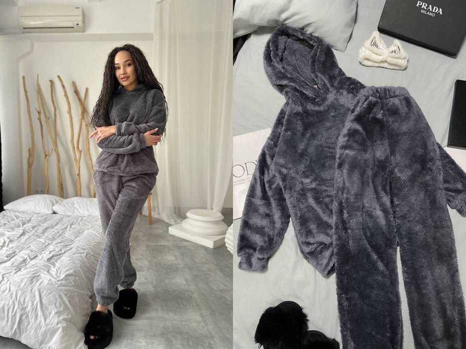 Махрова піжама жіноча м'який теплий домашній костюм