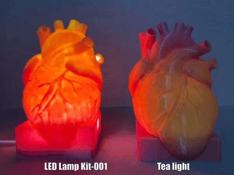 Lâmpada Coração Pulsante LED + Vela