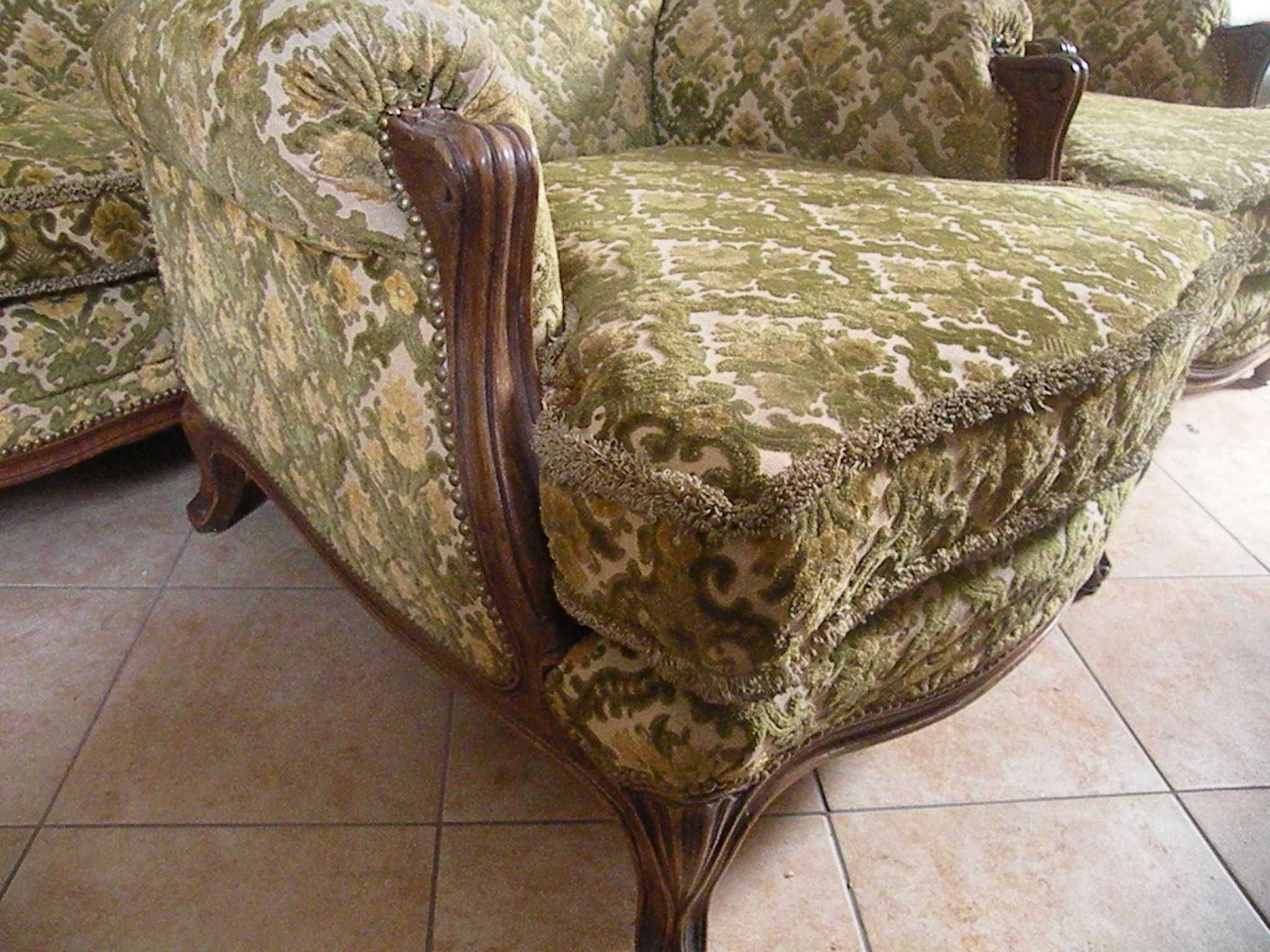 Sofa i 2 Fotele w Stylu Ludwika