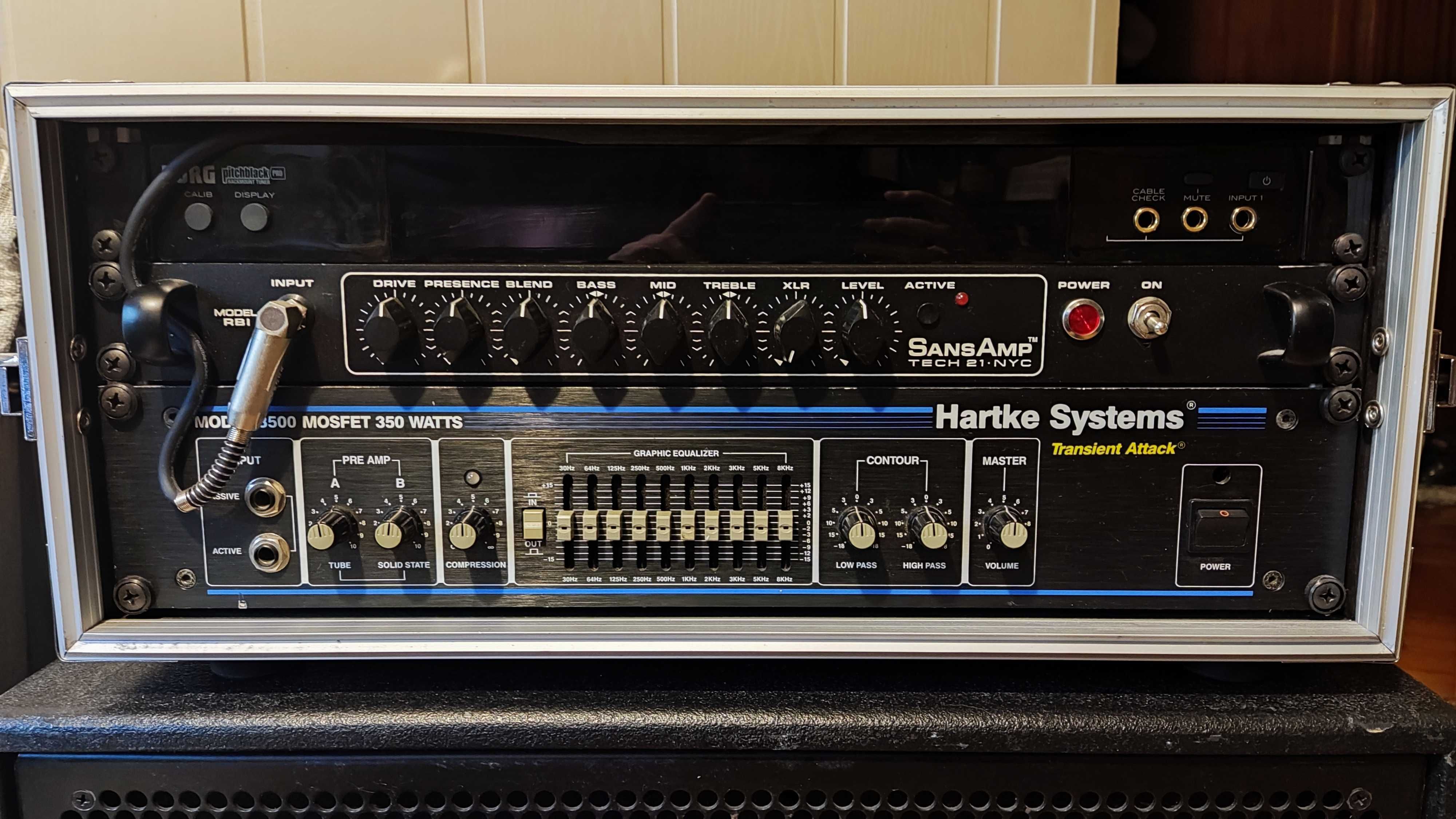 Komplet basowy -  wzmacniacz, preamp, tuner, case, kolumna basowa