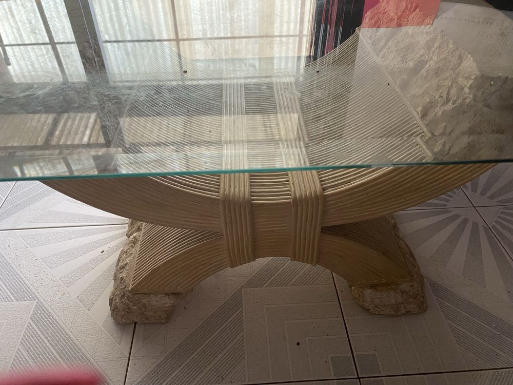 Mesa centro em vidro