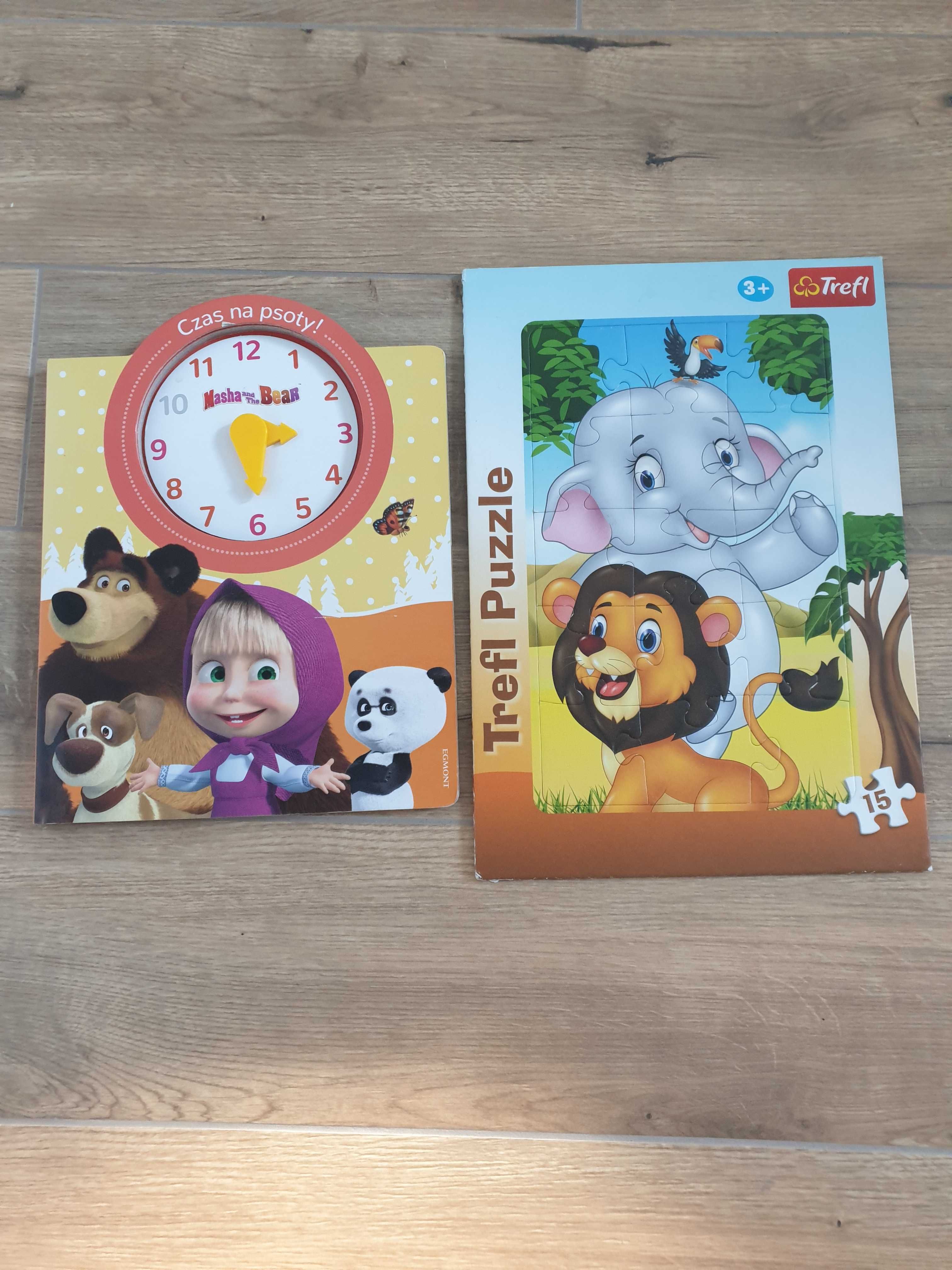 Puzzle + książka zegar dla 3 latka