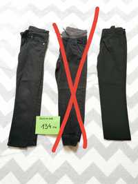 134 cm Spodnie czarne eleganckie i jeansy  obie pary