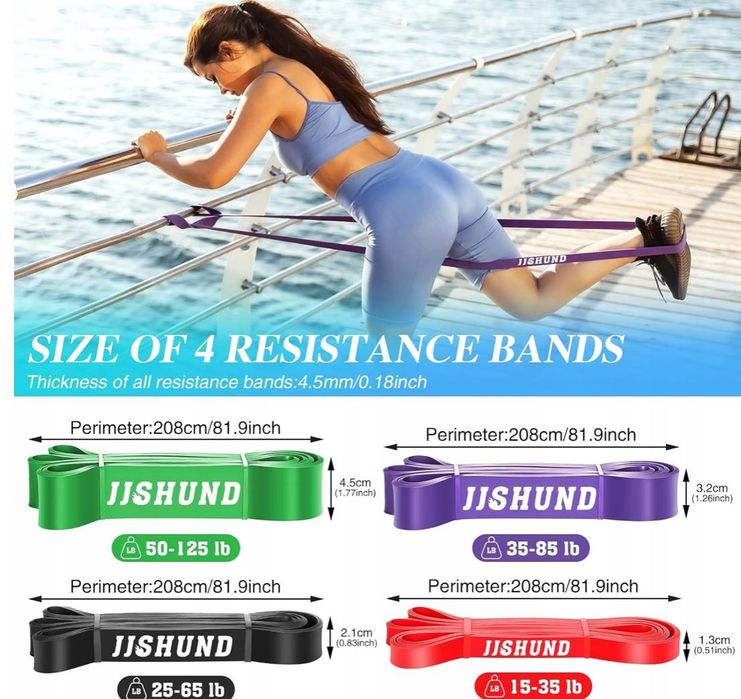 zestaw taśm oporowych taśmy do ćwiczeń 4 różne poziomy taśm do jogi
