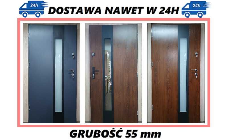 Drzwi zewnętrzne POLSKIE 80, 90 model "AFRYKA" SZYBKA DOSTAWA