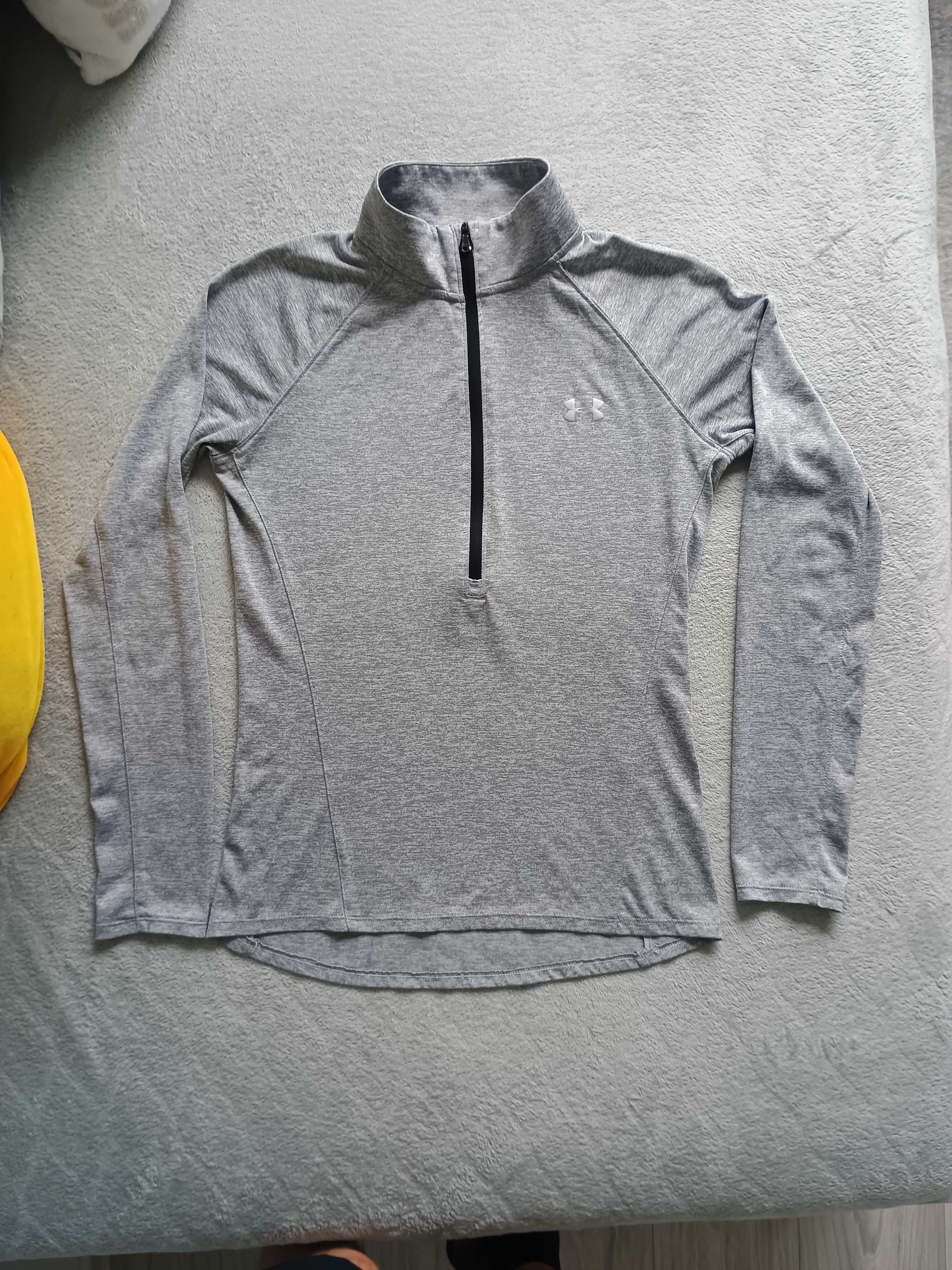 Damska bluza/bluzka treningowa Under Armour - rozmiar S, szara/siwa