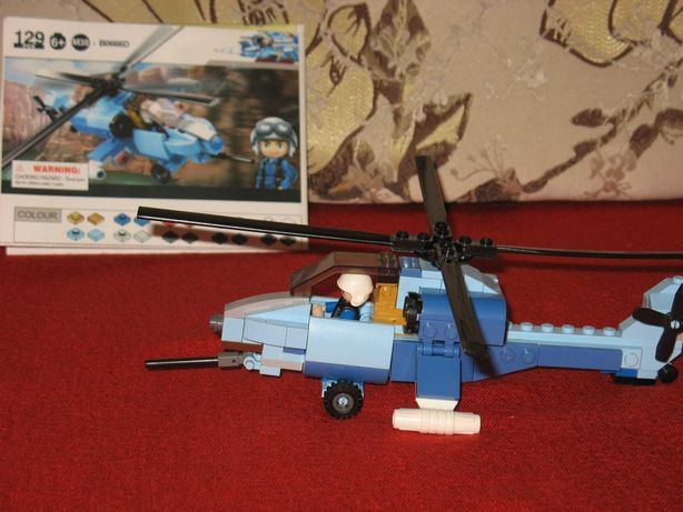 Конструктор лего Вертолет военный, 129 деталей