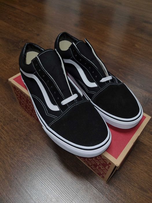 Buty Sneakersy Trampki Vans Old School White Czarne Białe Klasyczne