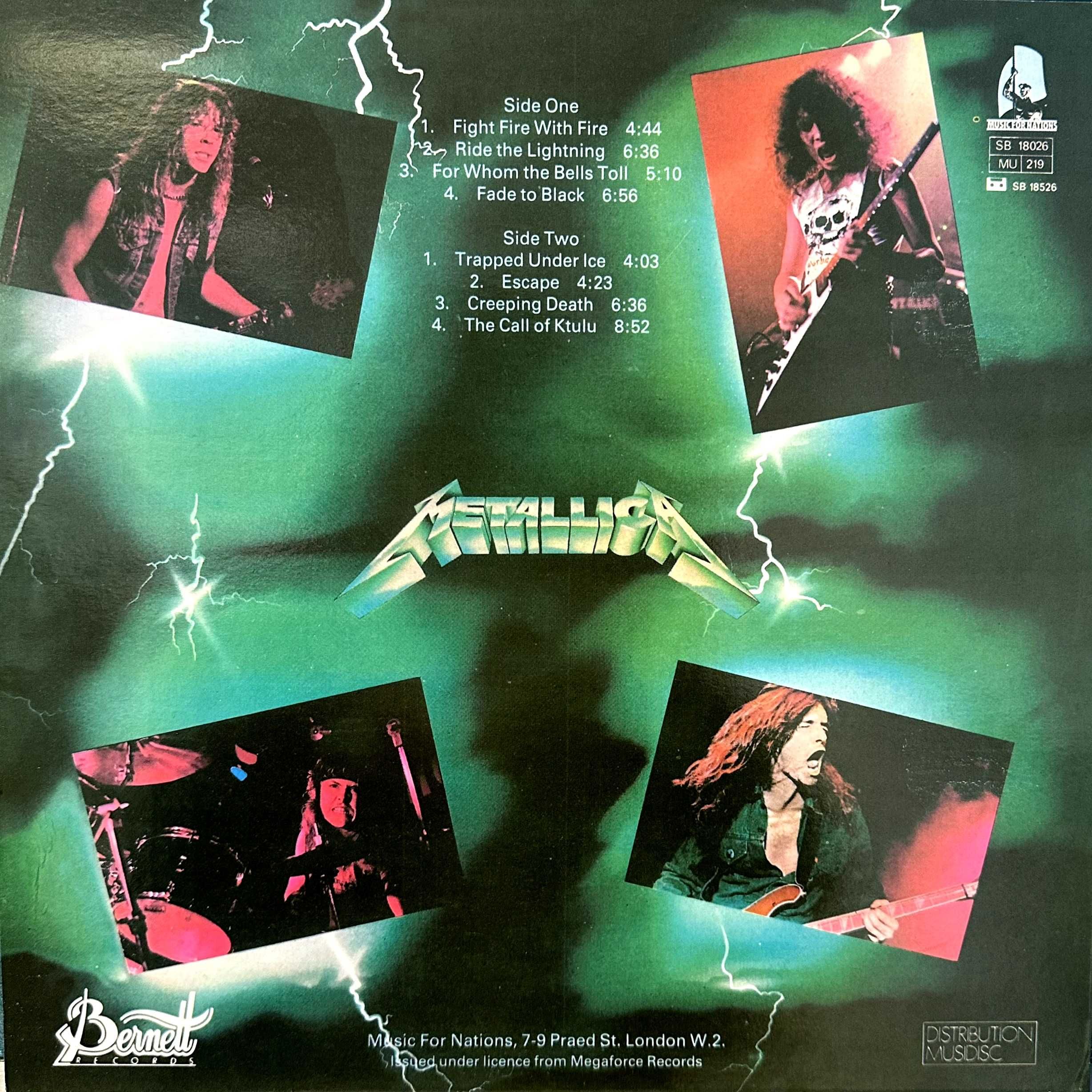 Metallica - Ride the Lightning (Green Vinyl, 2005, France)