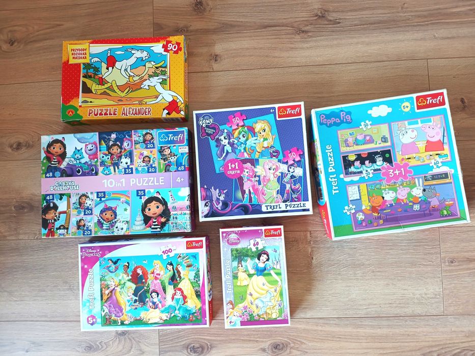 duży zestaw puzzli dla dziecka dziewczynki puzzle świnka peppa disney