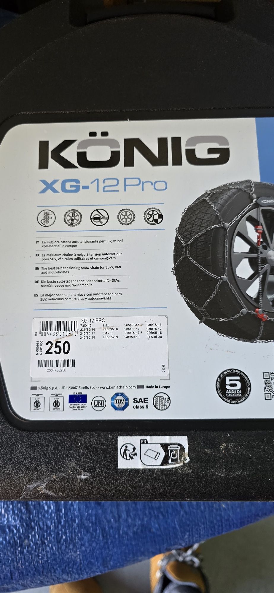 Łańcuchy śniegowe Koenig XG-12 Pro 250